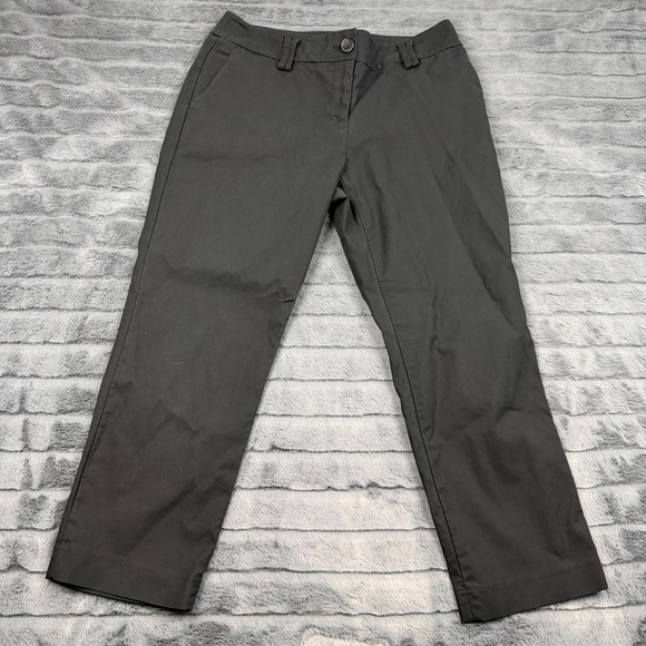 Ann Taylor LOFT Pants - Ann Taylor LOFT Julie Pants Black Cotton Stretch Straight Leg Size 8 11942
